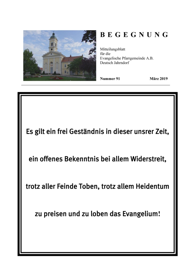 Gemeindebrief Deutsch Jahrndorf 2019 01