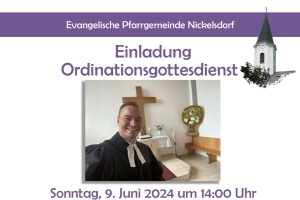 Einladung zum Ordinationsgottesdienst