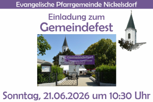 Einladung zum Gemeindefest 2026